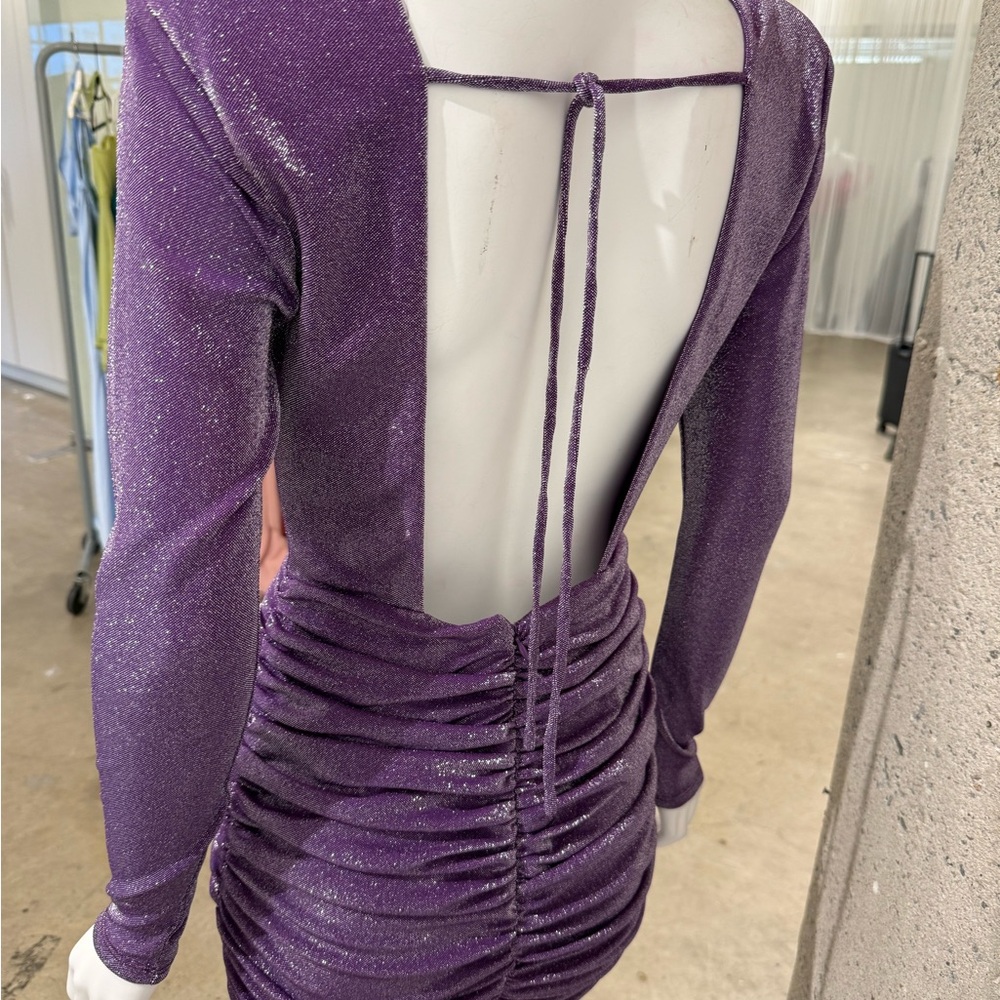 Elegant Sparkle Purple Dress - Picture 5 of 5